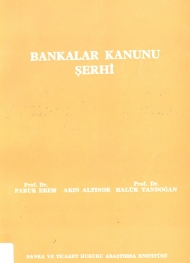 Bankalar Kanunu Şerhi  ( 1989 ) kapağı