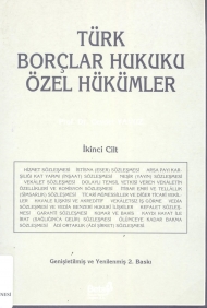Türk Borçlar Hukuku Özel Hükümler ( Cilt 2 ) kapağı