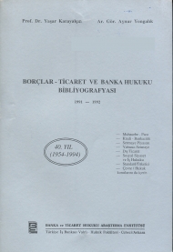 Borçlar - Ticaret ve Banka Hukuku Bibliyografyası  1991 - 1992 kapağı